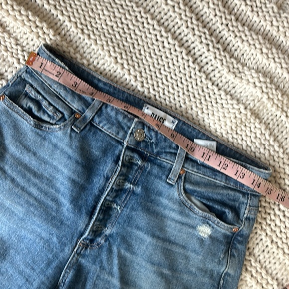 PAIGE Wide Leg DISTRESSED Button Fly High Rise Jeans - Picture 10 of 16